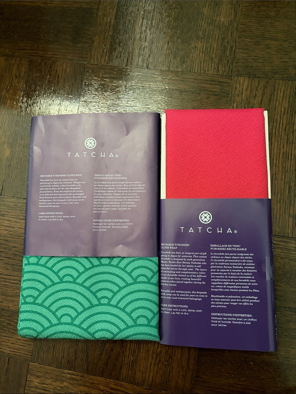 Tatcha Reusable Cloth Wraps - Teal & Hot Pink